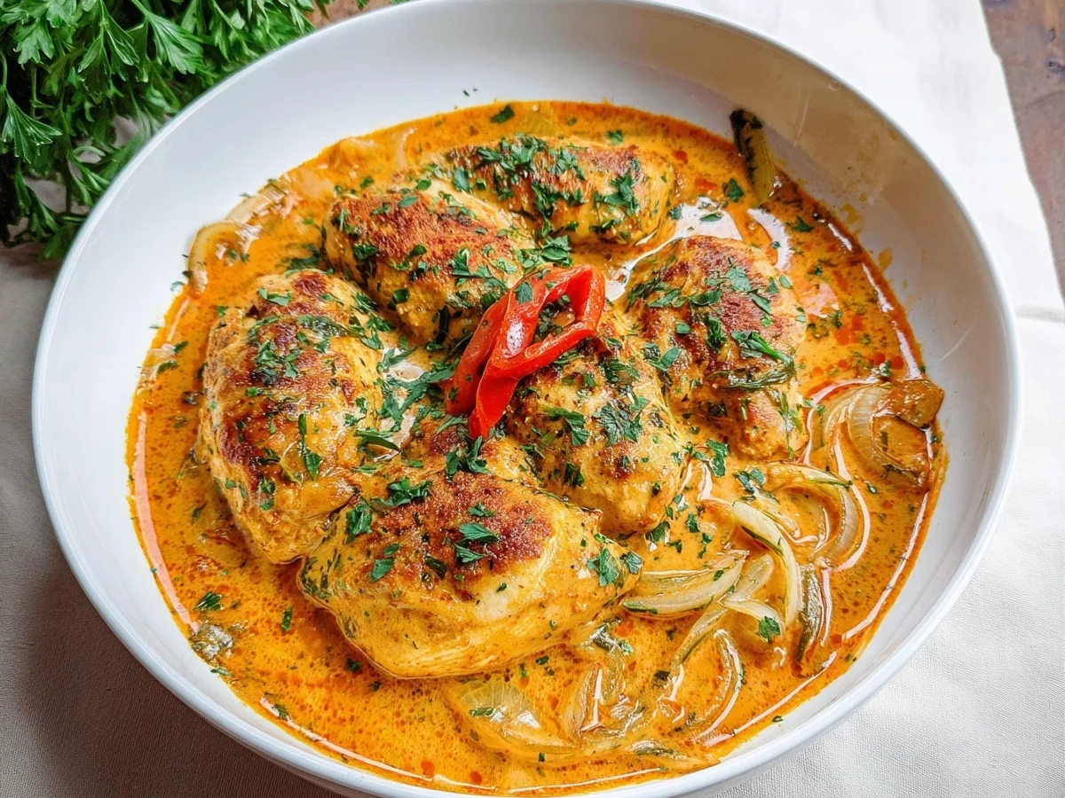 Paprika-Sahne-Hähnchen: Schnelles Hauptgericht in 30 Min. - Beitragsbild