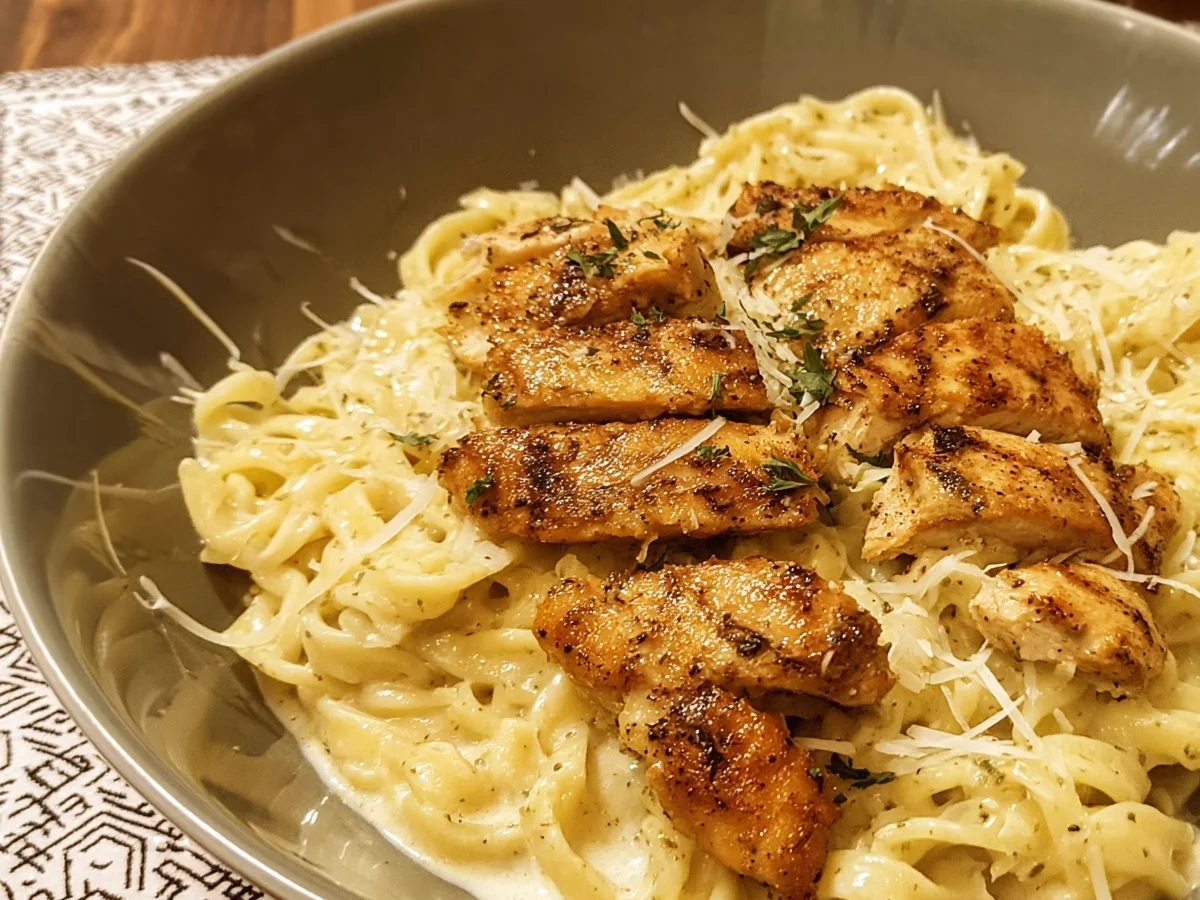 Schnelle Chicken Alfredo Pasta: Cremig in 20 Minuten - Beitragsbild