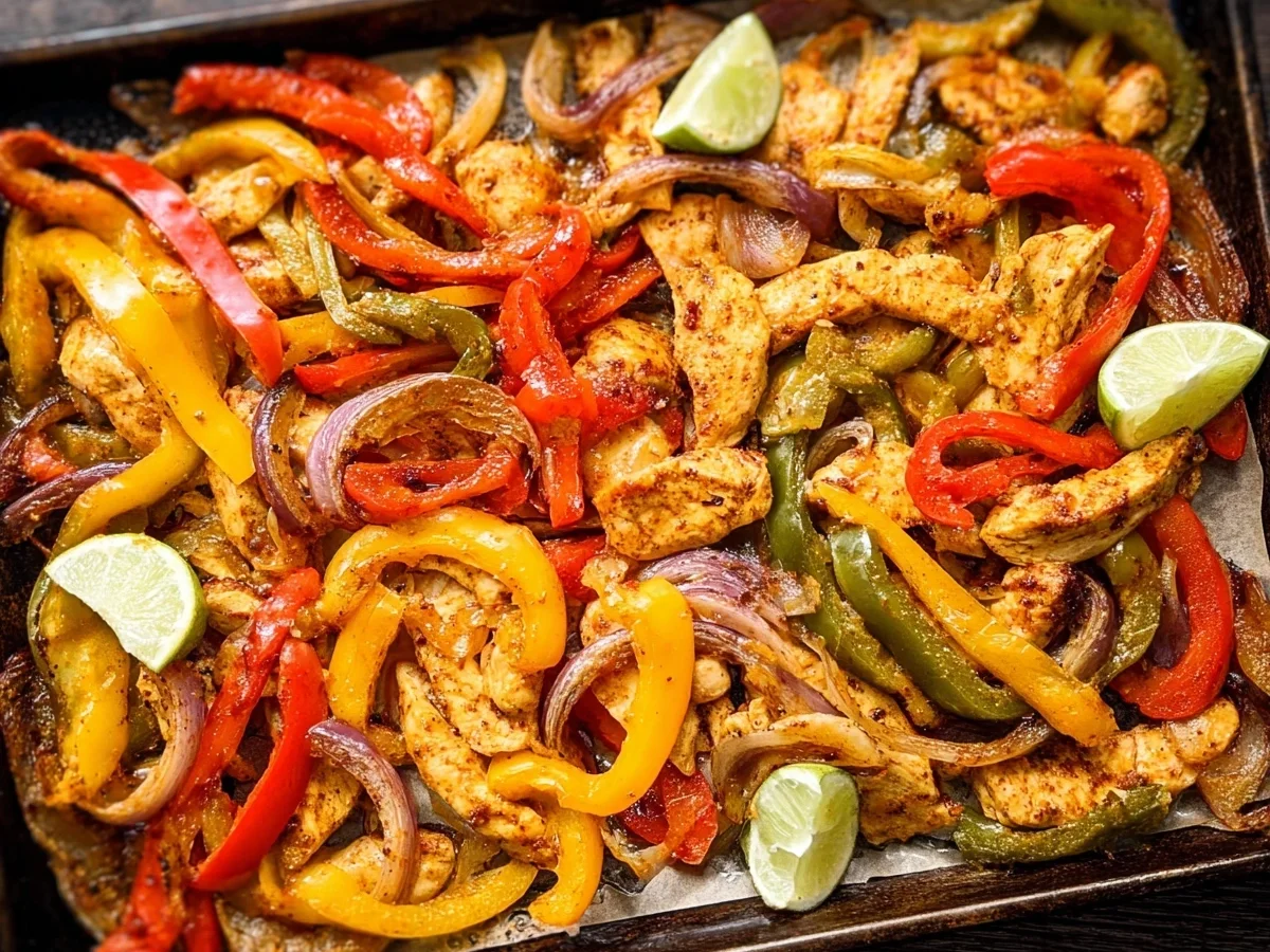 Schnelle Chicken Fajitas vom Blech: Einfaches Ofenrezept - Beitragsbild