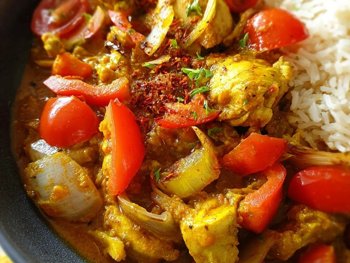 Schnelles Indisches Hähnchen Curry Rezept - Beitragsbild