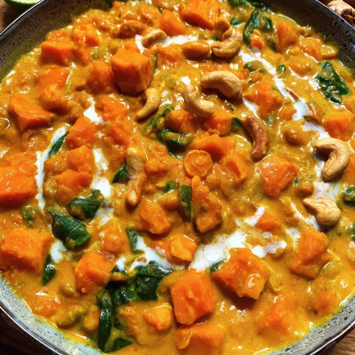 Süßkartoffel Curry mit Cashews: Dein Fix für Gemütlichkeit
