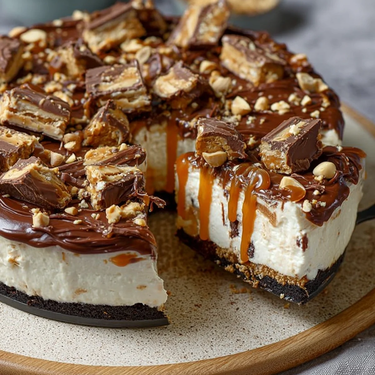Snickers Cheesecake: Cremiger No-Bake-Kuchen ohne Backen
