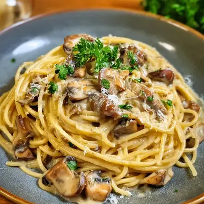 Spaghetti mit cremiger Pilzrahmsauce: Schnell & Lecker