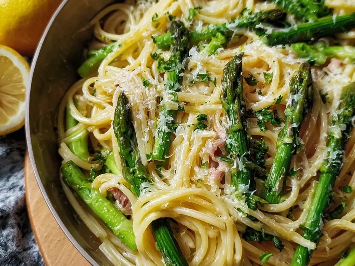 Spargel Pasta: Leichtes Frühlingsgericht mit grünem Spargel - Beitragsbild