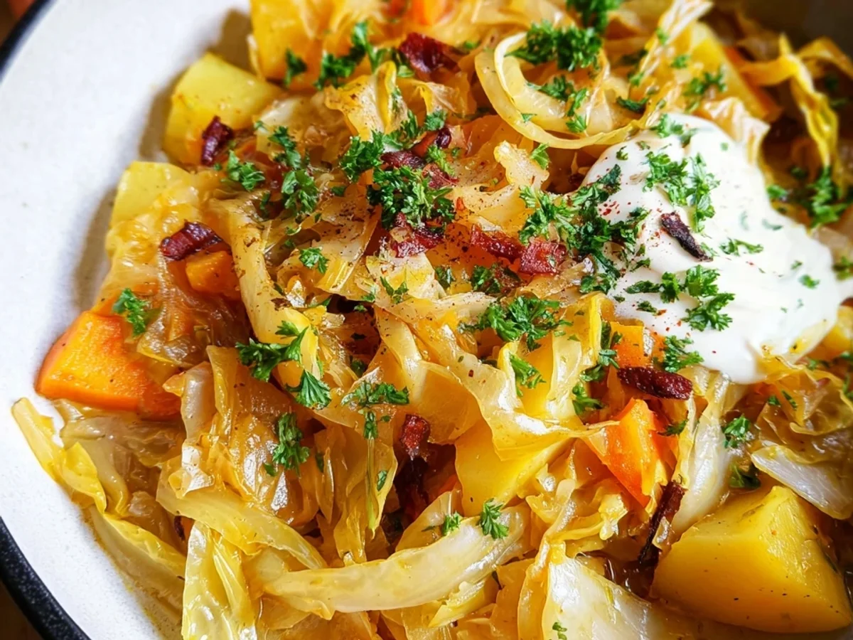 Spitzkohlpfanne mit Kartoffeln: Vegetarisch & Schnell - Beitragsbild