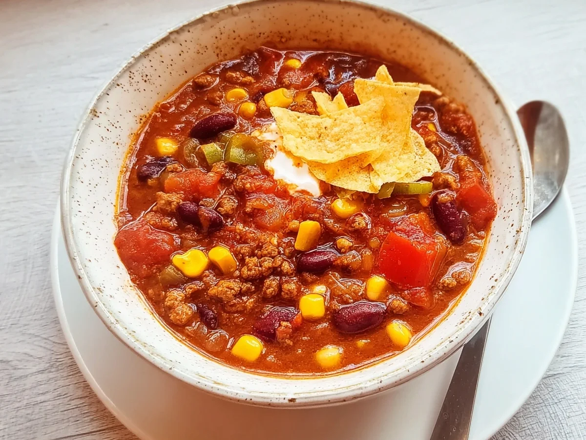 Würzige Taco-Suppe mit Hackfleisch aus dem Thermomix - Beitragsbild