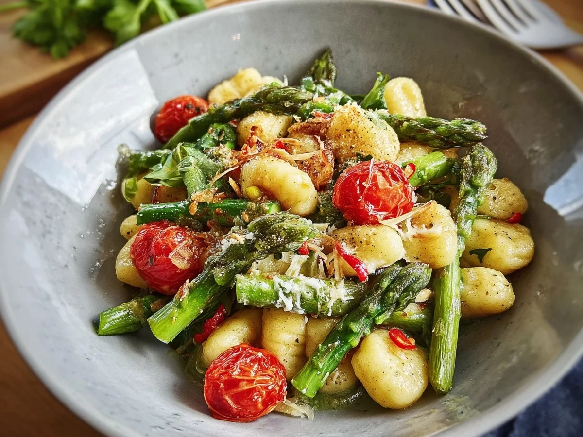 Würziges Gnocchi mit grünem Spargel - Beitragsbild