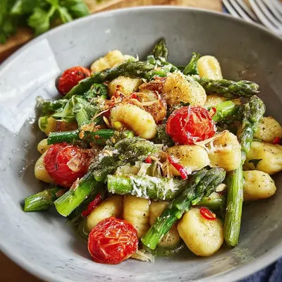 Würziges Gnocchi mit grünem Spargel