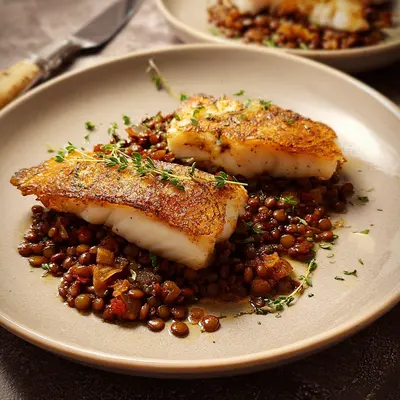 Zanderfilet mit Balsamico-Linsen: Raffiniert & leicht